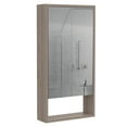 thumbnail image 1 of TUHOME Furniture Gray Modern Engineered Wood Medicine Cabinet with Open Shelf, Gray, 1 of 10