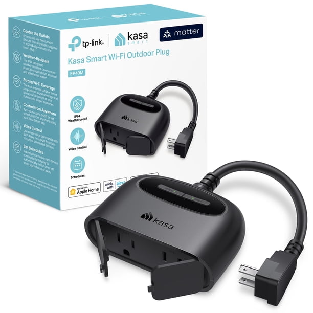 Enchufe inteligente para exteriores Kasa Smart EP40M de doble salida IP64
