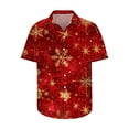 thumbnail image 4 of KeShDi Christmas Flannel Shirt for Men Christmas Printed Hort Sleeve Turndown Collar Blouse Red M, 4 of 5