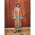 thumbnail image 2 of 2026 New Women's Cotton-Linen Printed Long Dress with Suit Collar, 2 of 6