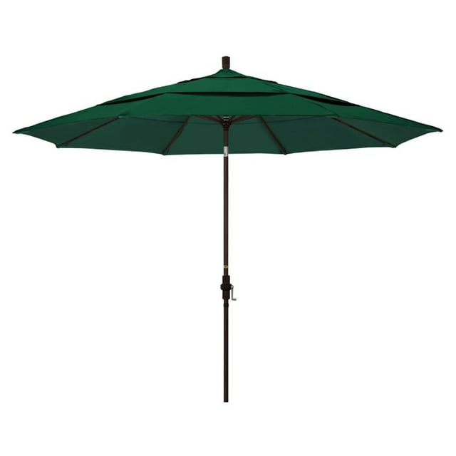 11' Aluminium Marché Umbrella Collier Inclinaison DV Bronze/soleil/vert Forêt