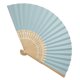 thumbnail image 2 of Abanico chino plegable de bambú con varillas, abanico de papel en blanco para hacer tú mismo, decoración para bodas, fiestas, color azul claro, 2 of 15