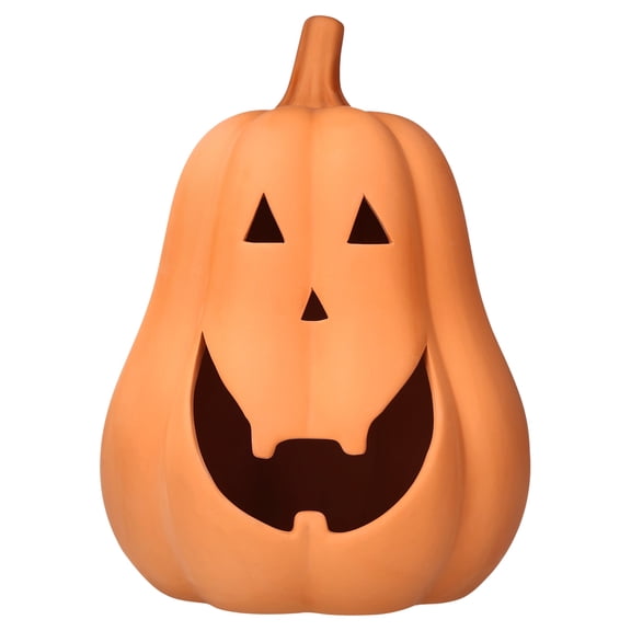 Jack-o'-Lantern Decoration, Terracotta, 10.25", Halloween by Way To Celebrate
