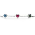 thumbnail image 2 of Gem Stone King 925 Sterling Silver Bracelet Persian Blue Moissanite Created Ruby (1.90 Cttw), 2 of 4
