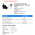 thumbnail image 2 of Front Right Lower Ball Joint - Compatible with 1981 - 1987 Isuzu Pickup 1982 1983 1984 1985 1986, 2 of 2
