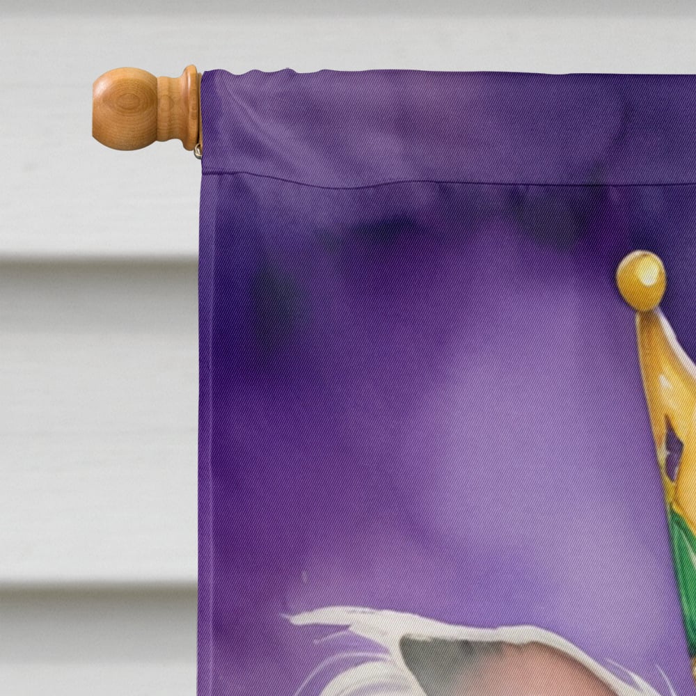 Chinese Crested King of Mardi Gras House Flag 28 in x 40 in