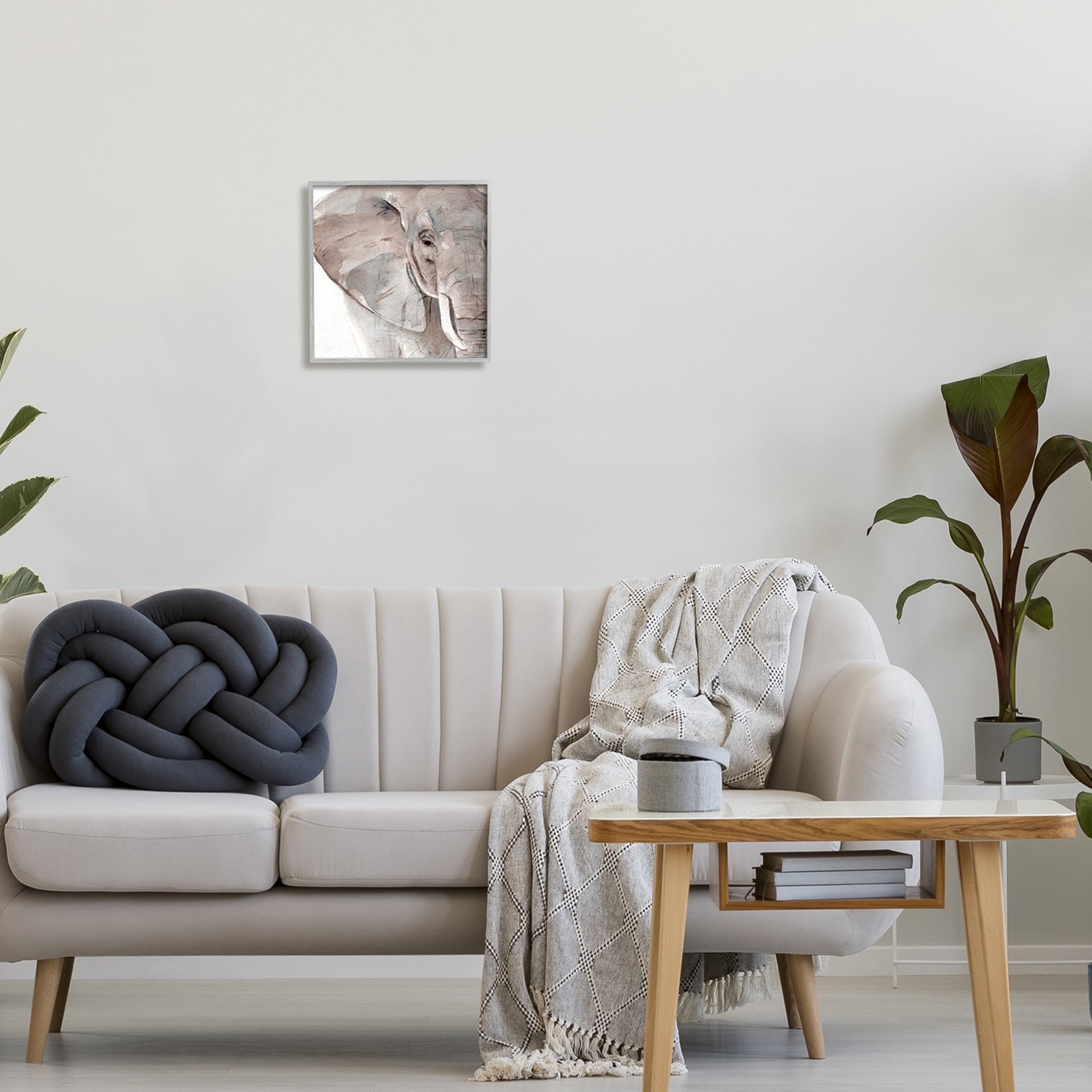 Stupell Industries Elephant Ear Animal Portrait Small Husks Grey Wrinkles, 12 x 12, Design by Annie WarrenÃÂ&nbsp;