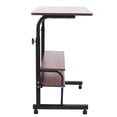 thumbnail image 3 of Brown Mobile Sofa Side Table Laptop Table Adjustable Height 26.37-35.43in Book Desk Cart Tray with Wheels for Offices, Conference Rooms and Study Rooms, 3 of 11