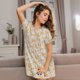thumbnail image 3 of Fotbe Corgi Dog Bata de Dormir para Mujer con Estampado, Camisón de Algodón de Manga Corta, Ropa de Dormir Casual, 3 of 6