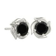 thumbnail image 2 of Mauli Jewels Ear Rings for Women 1 Carat.Twt Black Diamond Stud Earring Carat 14K Solid White Gold 4 prong setting, 2 of 5