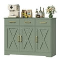 thumbnail image 6 of Homfa 42.5'' Kitchen Buffet Sideboard Cabinet, 3 Drawers Farmhouse Coffee Bar Storage Cabinet with Adjustable Shelf, Green, 6 of 7