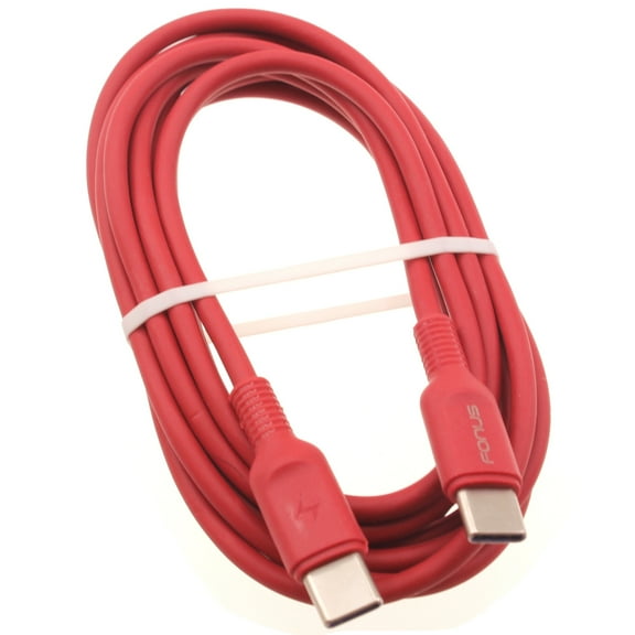 USB-C to Type-C Red 6ft PD Cable for OnePlus Nord N200 5G Phone - Fast Charger Cord Power Wire Sync [C-to-C] Z1O
