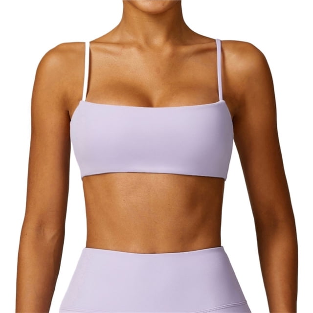 Sujetador deportivo con cuello cuadrado for mujer, tirantes finos, camisola acolchada, Yoga, espalda cuadrada inalámbrica, sujetador de entrenamiento, Top corto