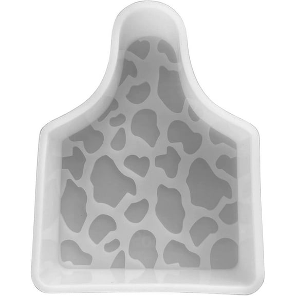Cow Ear Tag Shaped Freshie Silicone Mold  Size 3.3" Wide x 4.5" Long x 1" Deep  Cowhide Print Ear Tag Design for Freshie Makers
