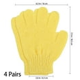 thumbnail image 2 of KALLORY 4Pares Guantes De Ducha Para Exfoliar Y Limpiar Con Muñequera Elástica, 2 of 6