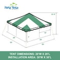 thumbnail image 6 of Party Tents Direct Weekender Outdoor Canopy Pole Tent w/Sidewalls, Green, 20 ft x 20 ft, 6 of 8