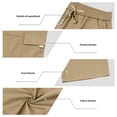 thumbnail image 6 of Cargo Pants for Mens Solid Color Multi Pocket Elastic Waist Drawstring Outdoor Workout Pants Casual Straight Leg Athletic Pants for Hiking, 6 of 7