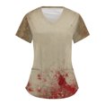 thumbnail image 1 of Tops sueltos de manga corta para mujer Tops casuales de talla grande Camisetas casuales de verano de manga corta con cuello en V Tops de mujer Camisetas Ropa de trabajo, 1 of 3