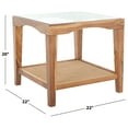 thumbnail image 3 of SAFAVIEH Couture Nicolella Glass Top Wood Square End Table, Natural, 3 of 11