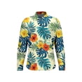 thumbnail image 6 of zfhfof Hawaiian Shirt for Men Long Sleeve Button Down Shirts Tropical Floral Print Casual Beach Vacation Summer Party Shirt with Chest Pocket, 6 of 7