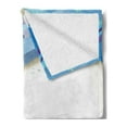 thumbnail image 2 of Ocean Soft Flannel Fleece Throw Blanket, Illustration of Dolphins on Sea Waves with Water Drops Framework Abstract, Cozy Plush for Indoor and Outdoor Use, 60" x 80", Beige Blue Aqua, by Ambesonne, 2 of 5