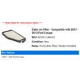 thumbnail image 2 of Cabin Air Filter - Compatible with 2007 - 2012 Ford Escape 2008 2009 2010 2011, 2 of 2
