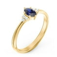 thumbnail image 3 of Birthstone Oval Ring with Shoulder Accents - Blue Sapphire (September), 3 of 5