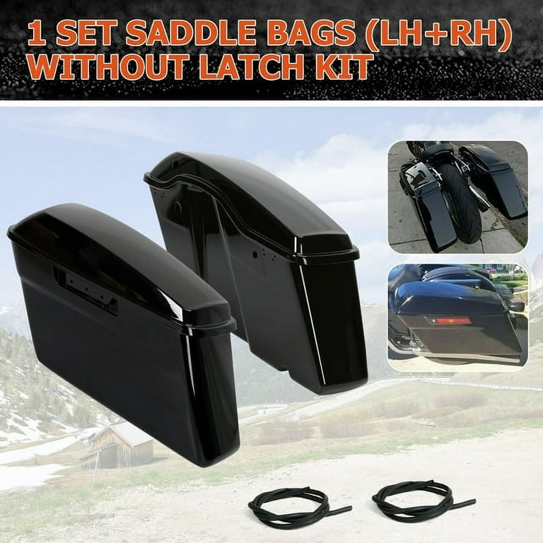 KOJEM Vivid Black Hard Saddle bags W/O Keys For 2014-2023 Harley