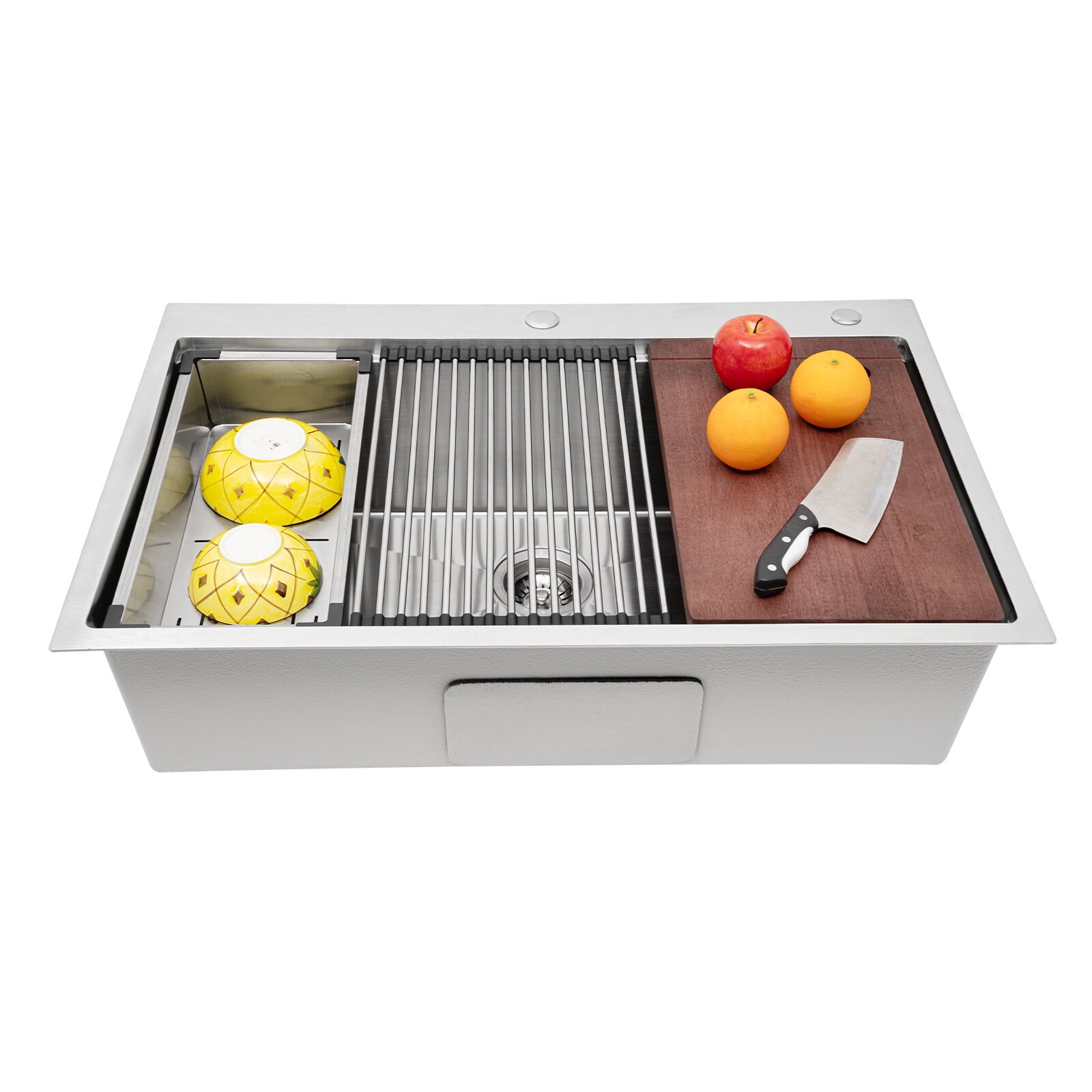 Kitchen Sink, 304 Stainless Steel Drop-In Sink, 33 Inch Drop in Kitchen Sink Workstation  for Homes, Restaurants, Laundry Rooms, Basements, Bars, Kitchens