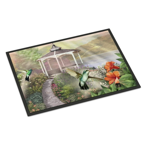 Carolines Treasures PTW2053JMAT Garden Gazebo Hummingbird Duo Door Mat Indoor Rug or Outdoor Welcome Mat 24x36 Doormat