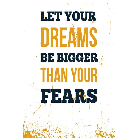 Ezposterprints Motivational Inspirational Posters for Home Office School Classroom Kidsroom - Motivational Quotes Poster Printing - Wall Art Print - 'DREAMS-FEARS' - 12X18 inches