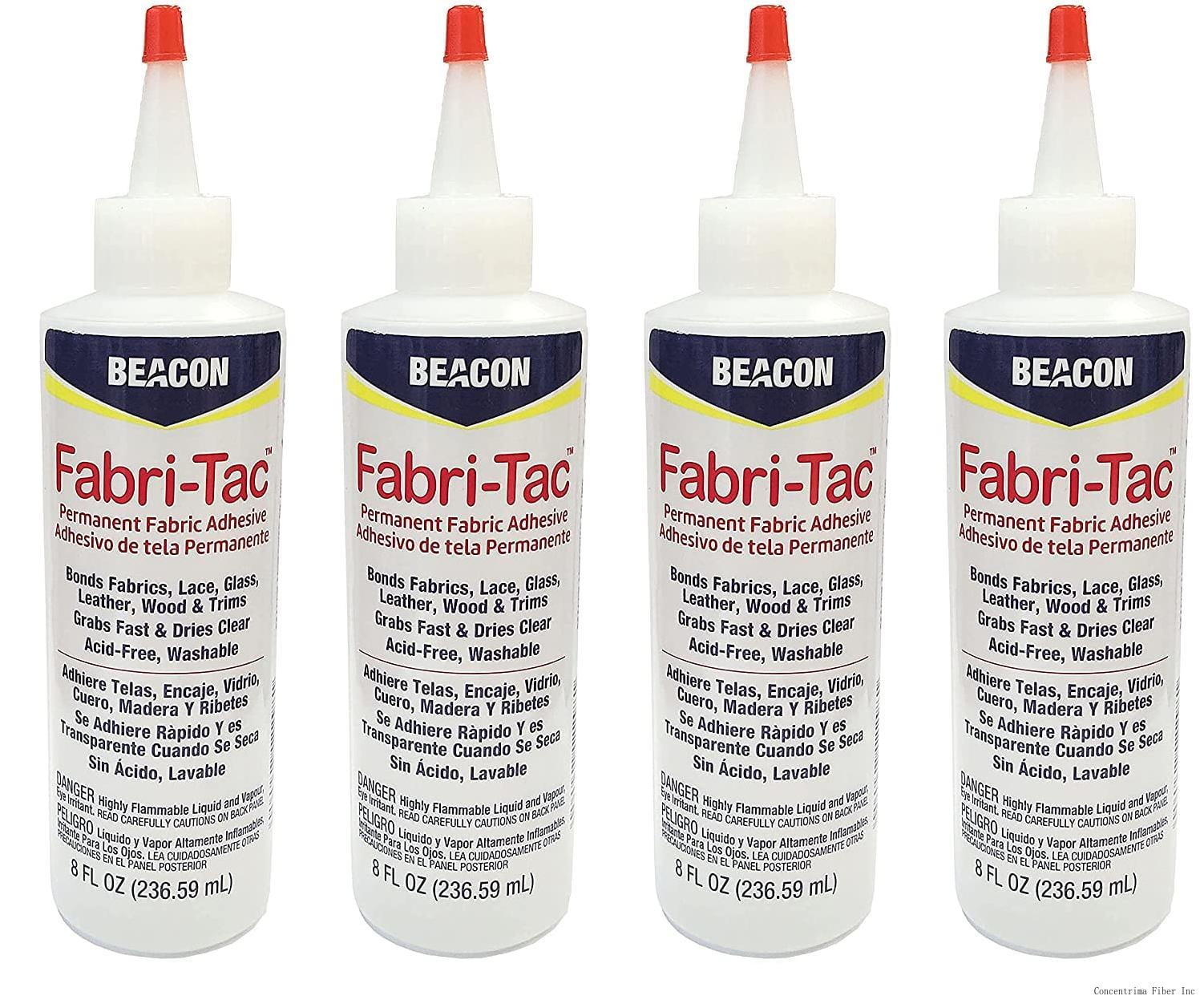 Beacon FabriTac Permanent Adhesive, 8 Ounce Bottle Premium Crafting