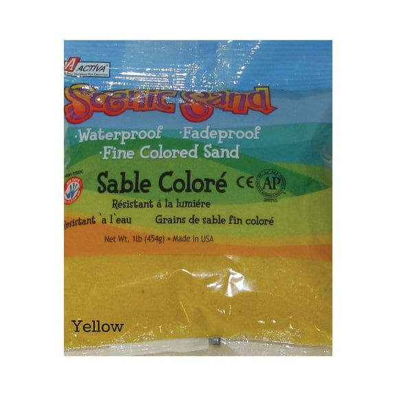 ACTÍVA 1 lb. Bag of Bright Yellow Colored Sand - Scenic Sand