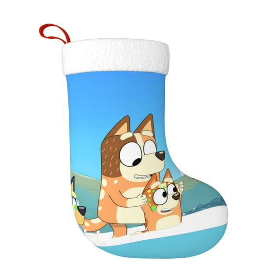 Saiise Bluey Print 17.7 Inches Christmas Stockings,Large Stockings for for Christmas Xmas Tree Holiday Fireplace Family Decor Gifts