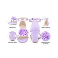 thumbnail image 4 of BLISSFUL STEP Flower Heel Open Toe Ankle Strap Block Heels Sandals for Women Purple (Size 10), 4 of 7