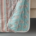 thumbnail image 2 of Lush Decor Sofia Flower Block Bouquet Reversible Cotton Throw Blanket Single 50" W x 60" L Clay & Teal - Blue Blanket For Bed, Couch, Or Chair - Boho Decor, 2 of 7