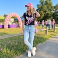 thumbnail image 4 of Breast Cancer Awareness Shirts For Women Pink Ribbon V-Neck Short Sleeve Tops Angel Wing Pink Ribbon Graphic Breast Cancer Survivor Print Support Tee, 4 of 4