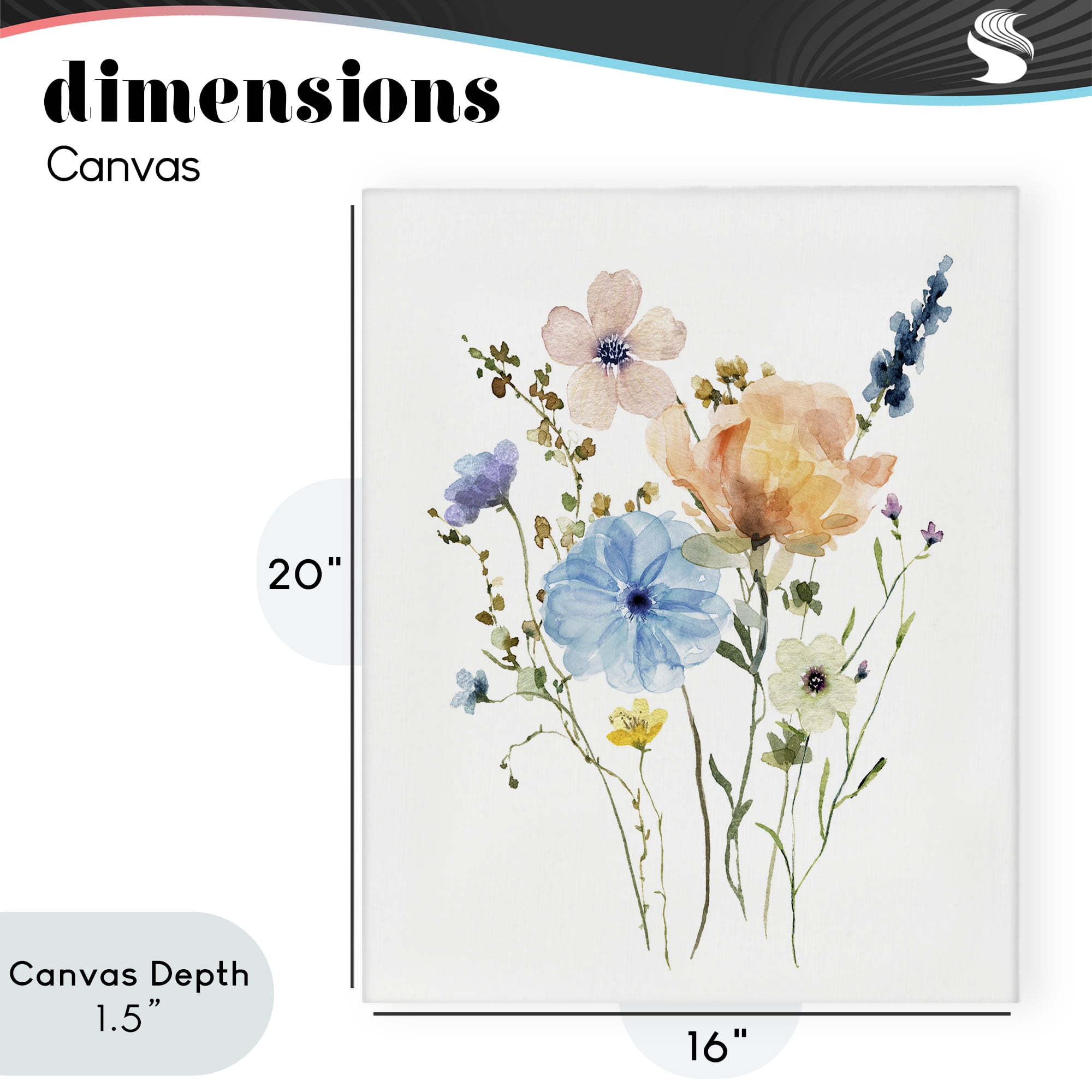 Stupell Industries Wildflower Sprig Bundle Canvas Wall Art, design by Livi Finn