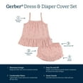 thumbnail image 6 of Gerber Baby Girl Dress and Diaper Cover Set, 2-Piece, Sizes Newborn - 24 Months, 6 of 9