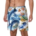 thumbnail image 2 of Uemuo Marine Animals Pattern Mens Swim Trunks Quick Dry Board Shorts with Mesh Lining, Stretch Beach Shorts Quick Dry No-Chafing Board Shorts-Medium, 2 of 9