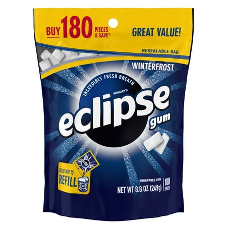 (2 Pack) Eclipse, Sugar Free Winterfrost Chewing Gum, 180