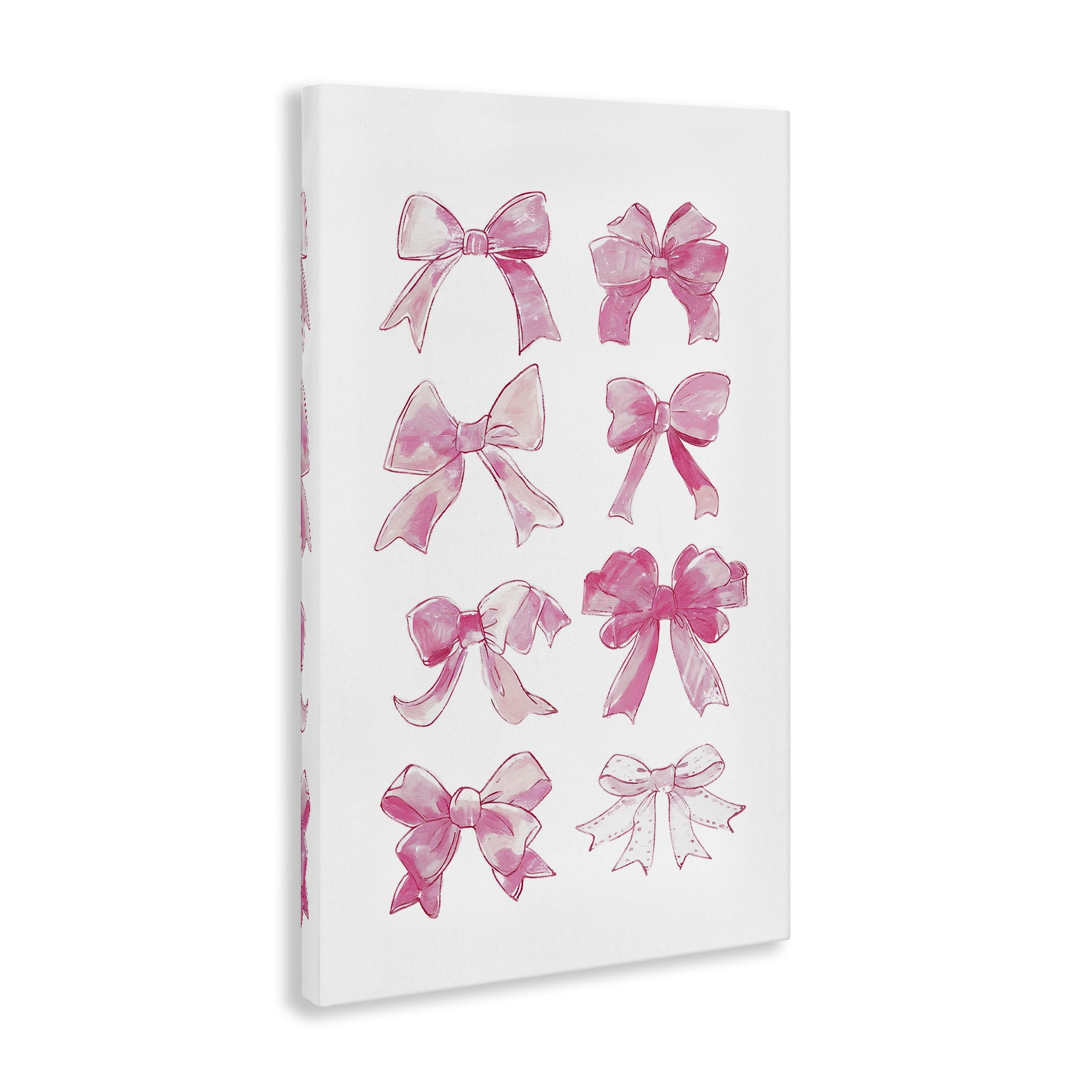 Stupell Industries Rows Of Pink Bows Beauty & Fashion Painting Gallery Wrapped Canvas Art Print Wall Art, 24 x 36
