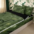 thumbnail image 3 of meiyoeat Green Skeleton Dinosaur Zipper Full Size Comforter Sets with Fitted Sheet and 2 Pillowcases for Boys, Camouflage Bone Zipper Bedding Set, Olive, Black Reversible, 4pcs, 3 of 7