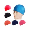 thumbnail image 3 of Gorro de natación de licra, talla única, de secado rápido, antideslizante, color celeste, 3 of 3