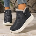 thumbnail image 3 of Winter Boots for Women Black Fleece Lined Slip on Ankle Snow Booties Lightweight Outdoor Walking Shoes, 3 of 9