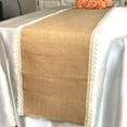 thumbnail image 2 of ARTSY CRAFTS 2 pk 13x108 Burlap Table Runner with Cotton Crochet Lace, 100% Natural Jute Burlap Runner for Boho Wedding Rustic Thanksgiving Christmas Party, 2 of 6