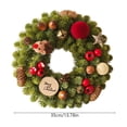 thumbnail image 3 of Bcylexb Christmas Wreaths for Front Door, 13.8" Realistic Decorative Pine Wreaths with Ball Winter Holiday Decor for Outdoor Window Door Home, 3 of 6