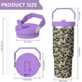 thumbnail image 4 of 30oz Handheld Travel Tumbler with Handle – Double Wall Stainless Steel Insulated Cup, Flip Straw Lid, Leak-Proof & BPA-Free for Hot and Cold Drinks – Durable Coffee & Juice Mug Pink, 4 of 7