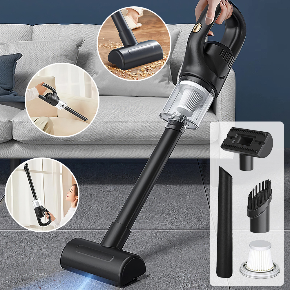 VTIN Car Vacuum Portable Cordless, 20000Pa 2 in 1 Mini Vacuum Cleaner&Air Duster, 120W Brushless Motor Handheld Vacuum Cordless with 2000mAh Battery, Nozzles, for Car, Home, Office, Pet