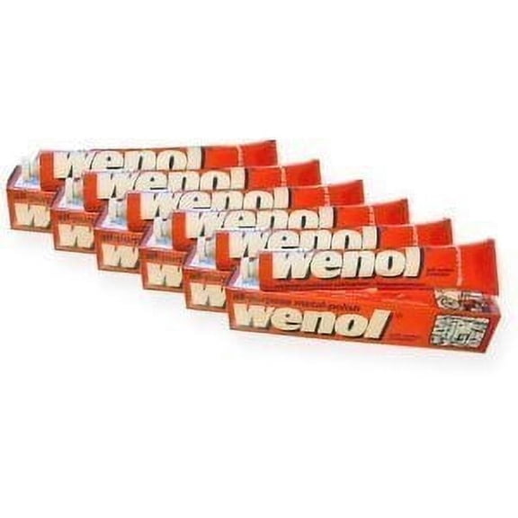 Wenol Ultra Soft Silver & Auto Metal Polish Cleaner, 100ml / 3.98 fl oz Tube, Red, Case of 6 Tubes